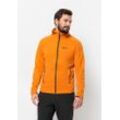 Fleecejacke JACK WOLFSKIN "ALPGRAT HOODED FZ M", Herren, Gr. L (52), orange (dragon, fire), OBERSTOFF 100% POLYESTER, Jacken