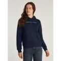 Kapuzensweatshirt TOMMY JEANS "TJW REG LINEAR HOODIE", Damen, Gr. XS (34), blau (schwarz night navy), Sweatware, Obermaterial: 80% Baumwolle, 20% Polyester, unifarben, casual, regular fit hüftlang, Sweatshirts, mit Logoschriftzug