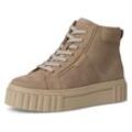 Sneaker TAMARIS Gr. 37, grau (taupe), Damen, Leder, unifarben, Schuhe, mit gepolstertem Schaftrand