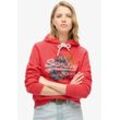 Kapuzensweatshirt SUPERDRY "TOKYO VL GRAPHIC HOODIE" Gr. M, rot (soda pop rot), Damen, Sweatware, Obermaterial: 80% Baumwolle, 20% Polyester, bedruckt, Sweatshirts