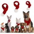 Haustier-Weihnachtsschal, Katzen- und Hundekostüm-Outfit, rote Kleidung für Weihnachtsdekoration, Weihnachtsschal-Kostüme, Geschenk