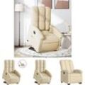 Relaxsessel mit Aufstehhilfe Elektrisch Creme Stoff - Sessel - Creme - The Living Store