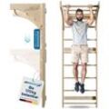 Artsport - Sprossenwand für Erwachsene - Indoor Klettergerüst aus Holz - Klimmzugstange & Krafttraining - Befestigung an Wand - Kletterwand - Natur