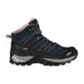 Wanderschuh CMP "RIGEL MID WMN TREKKING SHOES WP", Gr. 36, blau (navy, rosa), Veloursleder, Textil, sportlich, Schuhe, wasserdicht