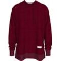 Kapuzensweatshirt "LONG HOODIE", Damen, Gr. S (36), rot (deep rouge), Sweatware, Obermaterial: 76% Modal, 18% Baumwolle, 6% Elasthan, TOMMY HILFIGER UNDERWEAR, unifarben, Basic, bequem hüftlang, Langarm Rippbündchen, Sweatshirts, mit Logo-Tape