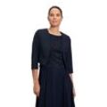 Bolerojacke VERA MONT "Vera Mont Bolero-Jacke mit Kellerfalten" Gr. 36, blau (night sky), Damen, Satin, Obermaterial: 90% Polyester, 10% Elasthan., Jacken