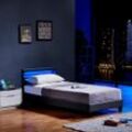 LED Bett ASTRO 90 x 200 Dunkelgrau