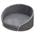 DEAR DARLING DD-02GRL Orthopädisches Luxus Hundebett Anthrazit Gr. L 80x80cm mit Memory Schaum