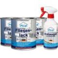 Premium Fliesenlack Fliesen Lack Fliesenfarbe & 0,5l Anlauger Weiß - Seidenglänzend