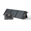 Power Set PS1000-60: Solar-Generator, Kraftwerk, Tragbare Powerstation 933Wh mit Solarpanel 60W