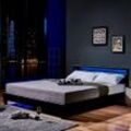 LED Bett ASTRO - 180 x 200 cm Schwarz