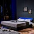 LED Bett ASTRO - 180 x 200 cm Dunkelgrau