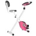 Heimtrainer Fahrradtrainer mit 8 stufig einstellbarem Magnetwiderstand Rosa+Weiß 43 x 97 x 109 cm