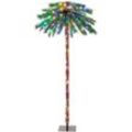 180 cm Künstliche Palme beleuchtet, Kunstbaum mit 210 vierfarbigen LED-Leuchten