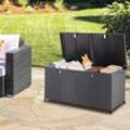 Auflagenbox XXL Polyrattan 150,4 x 76,8 x 73 cm schwarz