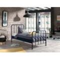 BRONXX Metallbett im coolen Look Blau Denim matt, Liegefläche 90 x 200 cm