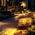 Led Außen Solar Steck Leuchte Blume Crackle-Glas Kugel Lampe Garten Strahler gold-grün Erdspieß