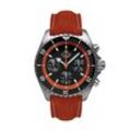 Chronograph RUHLA "Glasbach Cup, 49702", rot, Armbanduhren, Herren, Quarzuhr, Herrenuhr, Datum, Stoppfunktion, Saphirglas, Made in Germany