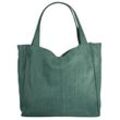 Shopper SAMANTHA LOOK Gr. B/H/T: 35cm x 35cm x 9cm onesize, grün Damen Taschen echt Leder, Made in Italy