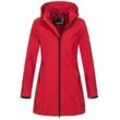 Softshelljacke ALESSANDRO SALVARINI "Alessia", Damen, Gr. S (36), rot, Obermaterial: 96% Polyester, 4% Elasthan; Innenmaterial: 100% Polyester, Jacken, lang mit abnehmbarer Kapuze