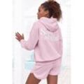 Hoodie BUFFALO, Damen, Gr. 32/34, rosa, Sweatware, Obermaterial: 60% Baumwolle, 40% Polyester, unifarben, bedruckt, Basic, bequem hüftlang, Langarm Raglanärmel breiter Bund, Sweatshirts, Kapuzensweatshirt mit Rückenprint und Rippbündchen, Loungewear