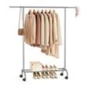 SONGMICS Rollgarderobe silber Metall 83,0 - 120,0 x 156,0 cm