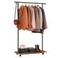 SONGMICS Rollgarderobe schwarz Metall 98,5 x 160,3 cm