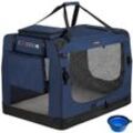 Cadoca® Tiertransportbox XXL 90x61x65cm navyblau