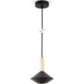 Pendelleuchte PACO HOME "MORA" Lampen Gr. Ø 17cm H: 18,7cm, schwarz Wohnzimmer Esszimmer Trichterform Modern Holz Metall GU10