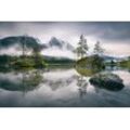 Fototapete PAPERMOON "Photo-Art DIRK WIEMER, REGNERISCHER MORGEN IN HINTERSEE (BAYERN)", bunt, B:4,50m L:2,80m, Vlies, Tapeten