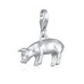 Charm-Einhänger NENALINA "Anhänger Schwein Ferkel 925 Silber", silber, Charms, Damen, ohne Stein, Silber 925 (Sterlingsilber)