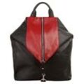 Cityrucksack CLUTY, Gr. B/H/T: 33cm x 31cm x 13cm, rot, Rindsleder, Leder, unifarben, casual, Rucksäcke, echt Leder, Made in Italy