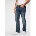 Regular-fit-Jeans CAMEL ACTIVE "HOUSTON", Herren, Gr. 31, Länge 34, blau (mid blau), Denim/Jeans, Obermaterial: 89% Baumwolle, 8% Polyester, 3% Elasthan, casual, regular fit lang, Jeans, im klassischen 5-Pocket-Stil