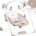 KIDIZ® Babywippe Babyschaukel mit 5 Geschwindigkeitseinstellungen zusammenklappbarer Baby Wippe Schaukel Babyhochstuhl mit Spielbogen Spielzeugen 5 beruhigende Naturgeräusche neugeborene