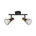 BRILLIANT Lampe Manama Spotrohr 2flg holz dunkel/schwarz matt 2x D45, E14, 18W, geeignet für Tropfenlampen (nicht enthalten) Köpfe schwenkbar