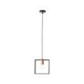 BRILLIANT Lampe, Arica Pendelleuchte 20x20cm schwarz/holzfarbend, 1x A60, E27, 60W, Kabel kürzbar / in der Höhe einstellbar