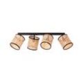 BRILLIANT Lampe, Wiley Spotbalken 4flg holz hell/schwarz, 4x D45, E14, 42W, Köpfe schwenkbar