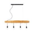 BRILLIANT Lampe, Baker Pendelleuchte 4flg schwarz/holzfarbend, 4x A60, E27, 40W, Holz aus nachhaltiger Waldwirtschaft (FSC)