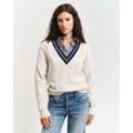 V-Neck Pullover mit Kontrasten