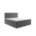 M-Punkt Boxspringbett MALIBU mit Bettkasten 180 x 200 cm - Anthrazit