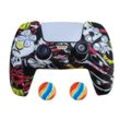 2 x Schutzhülle für Playstation 5 DualSense Controller Skin Silikon Schutz Motiv