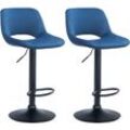 CLP 2er Set Barhocker Camden I Samt-Bezug