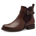 Chelseaboots TAMARIS Gr. 37, braun (cognac), Damen, Leder, Lederimitat, Elastischer Einsatz, unifarben, used, Schuhe, Blockabsatz, Stiefelette, Businessschuh mit Touch It-Ausstattung