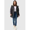 Winterjacke NAVAHOO "Ireliaa", Damen, Gr. L (40), grau (anthrazit), Obermaterial: 100% Baumwolle; Innenmaterial: 100% Polyester; Futter: 100% Polyester, Jacken, mit warmen Teddyfell