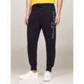 Sweathose TOMMY HILFIGER "BASIC BRANDED SWEATPANTS" Gr. XXL, N-Gr, blau (marine), Herren, Web, Obermaterial: 100% Baumwolle, unifarben, bestickt, Hosen, mit großem Tommy Hilfiger Schriftzug