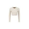 Longsleeve ALPHA INDUSTRIES "Alpha Industries Women - Longsleeves X-Fit Rib LS C Women", Damen, Gr. S, weiß (vintage weiß), Obermaterial: 50% Baumwolle, 50% Polyester, Langarm, Shirts