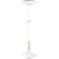 Pendelleuchte PACO HOME "MORA" Lampen Gr. Ø 17cm H: 18,7cm, weiß Wohnzimmer Esszimmer Trichterform Modern Holz Metall GU10