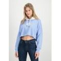 Hoodie ALPHA INDUSTRIES "Alpha Industries Women - Hoodies Basic ML COS Hoodie Women" Gr. M, blau (light blau), Damen, Shell: 80% Cotton, 20% Polyester, Sweatshirts