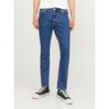 Regular-fit-Jeans JACK & JONES "JJICLARK JJEVAN AM 795 NOOS", Herren, Gr. 29, Länge 30, blau (blau denim), Denim/Jeans, Obermaterial: 69% Baumwolle, 30% Lyocell (TENCEL), 1% Elasthan, Abriebeffekte, modisch, regular fit normal, Jeans