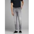 Slim-fit-Jeans JACK & JONES "JJIGLENN JJICON JJ 619 50SPS NOOS", Herren, Gr. 30, Länge 34, grau (grau, denim), Denim/Jeans, Obermaterial: 93% Baumwolle, 5% Polyester, 2% Elasthan, Abriebeffekte, modisch, slim fit knöchellang, Jeans